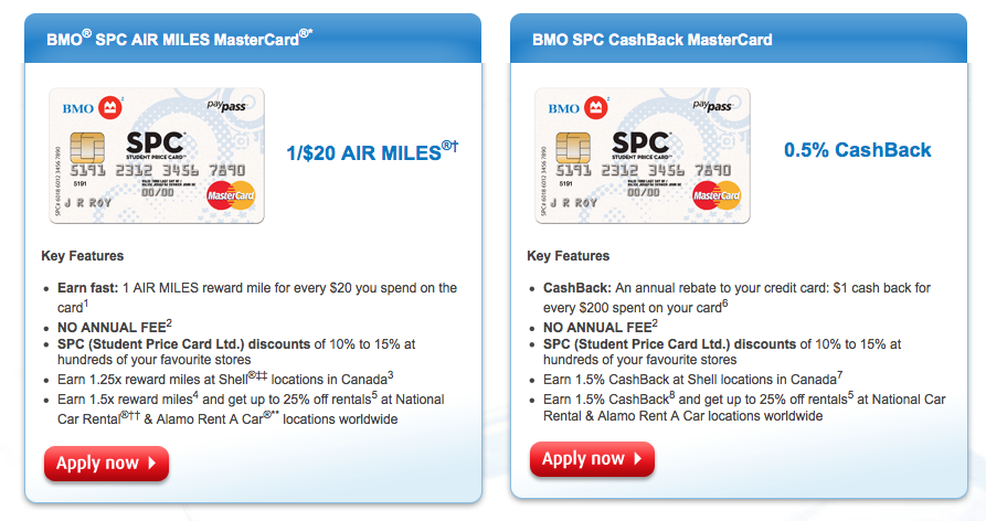 Bank of Montreal：免年費 SPC 信用卡 + SPC Card