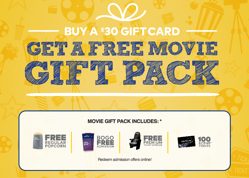 [逾期]Cineplex：購買$30 Gift Card，可免費獲贈價值$30 Cineplex禮品