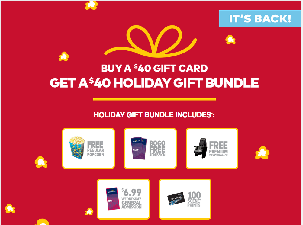 [逾期]Cineplex：購買$40 Gift Card，可免費獲贈價值$40 Cineplex禮品