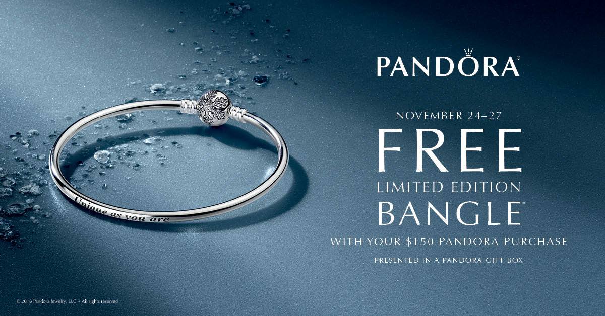 [逾期]Pandora：購物滿$150，可獲免費手環