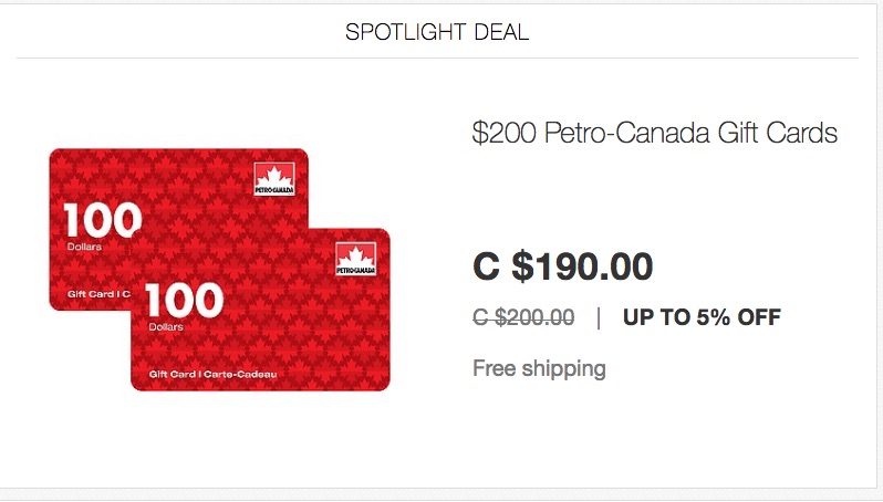 [Sold Out]ebay.ca：2張$100 Petro Canada Gift Card只賣$190