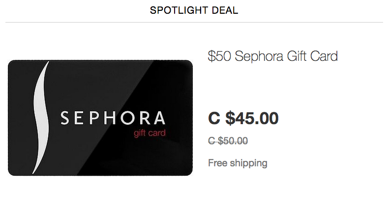 [sold out]ebay.ca：$50 Sephora Gift Card只賣$45