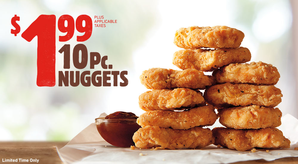 Burger King：炸雞件(10件)只賣$1.99