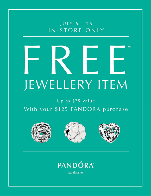 [逾期]Pandora：購物滿$125，可獲免費首飾