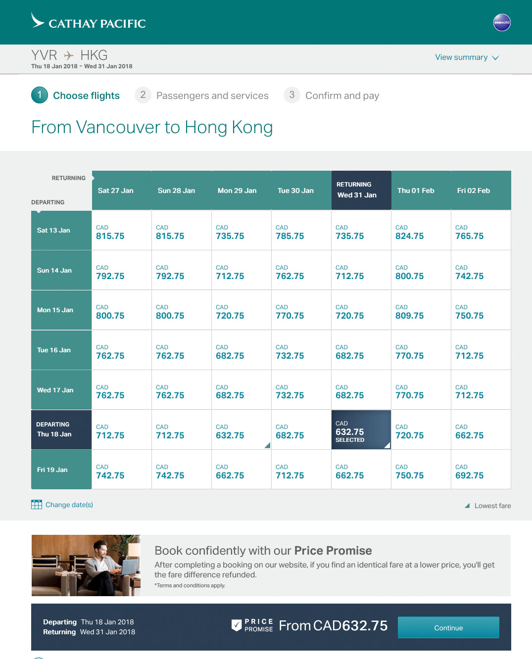 [逾期]國泰航空：來回溫哥華及香港機票只賣加幣$633(連稅)