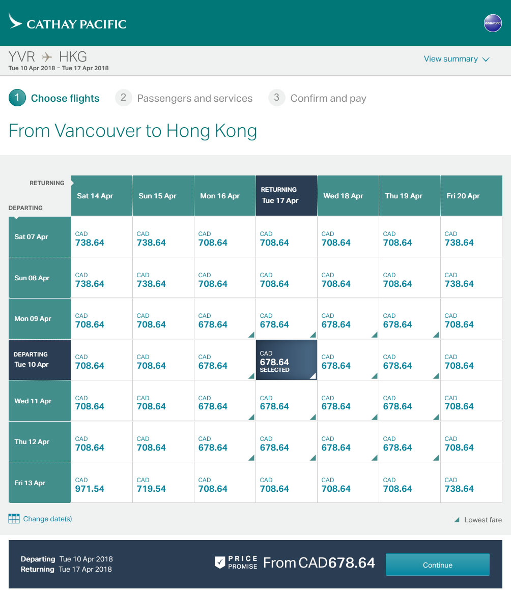 [逾期]國泰航空：來回溫哥華及香港機票只賣加幣$679(連稅)