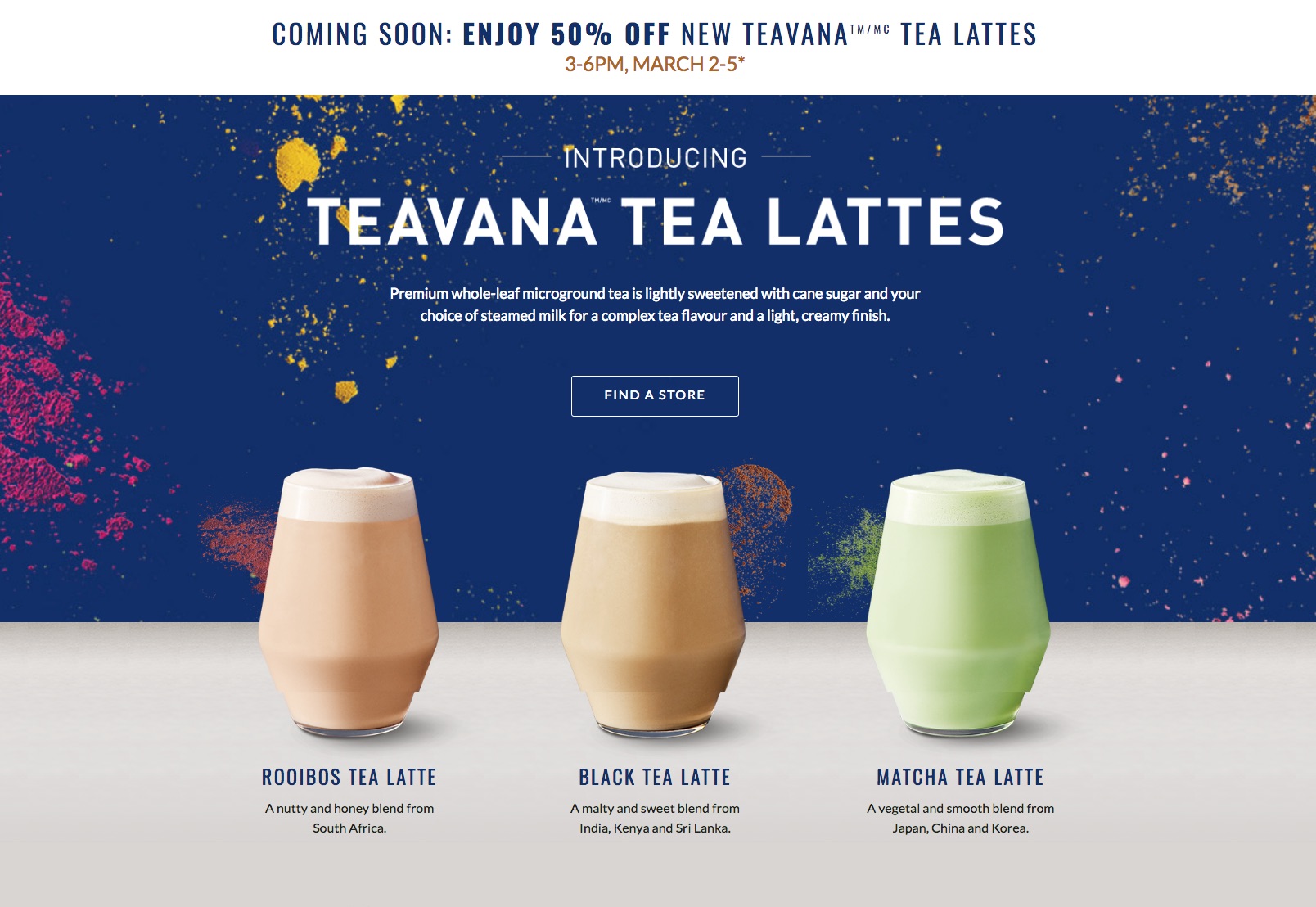 [逾期]Starbucks：Teavana Tea Lattes可享半價優惠 (下午時段)