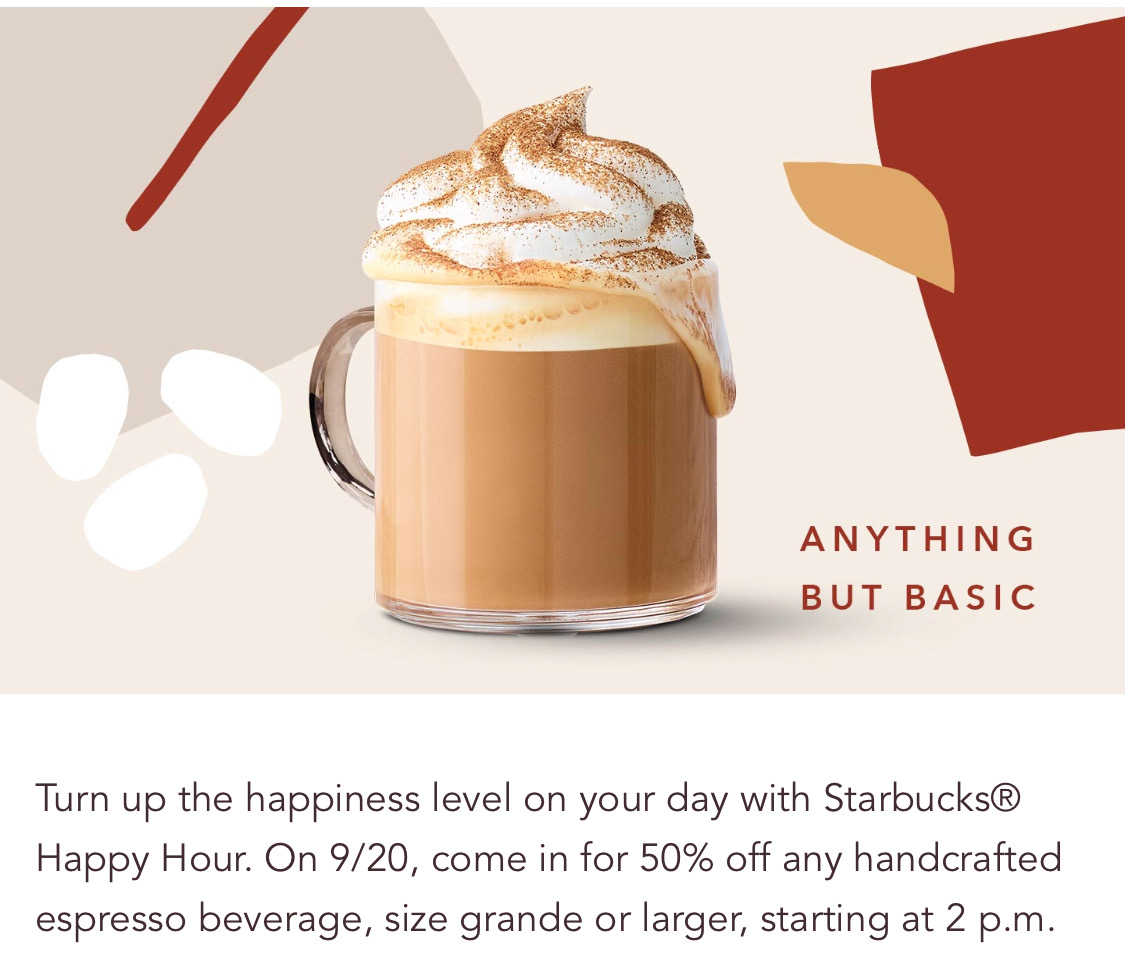 [逾期]Starbucks：任何Espresso可享半價優惠 (只限Starbucks會員)
