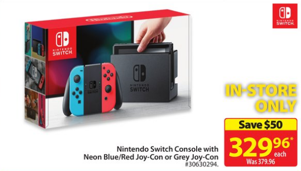 Walmart：Nintendo Switch只賣$329.96