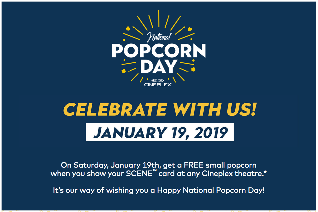 Cineplex：免费爆谷