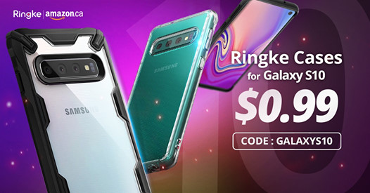 Amazon：Ringke Samsung Galaxy S10/S10 Plus吸震Bumper保護殼只賣99¢