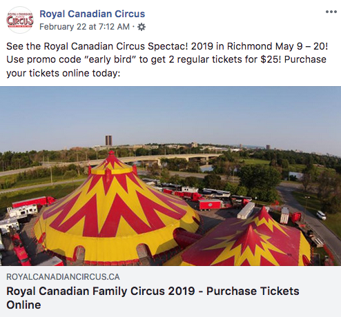 皇家加拿大家庭馬戲團：買一送一優惠