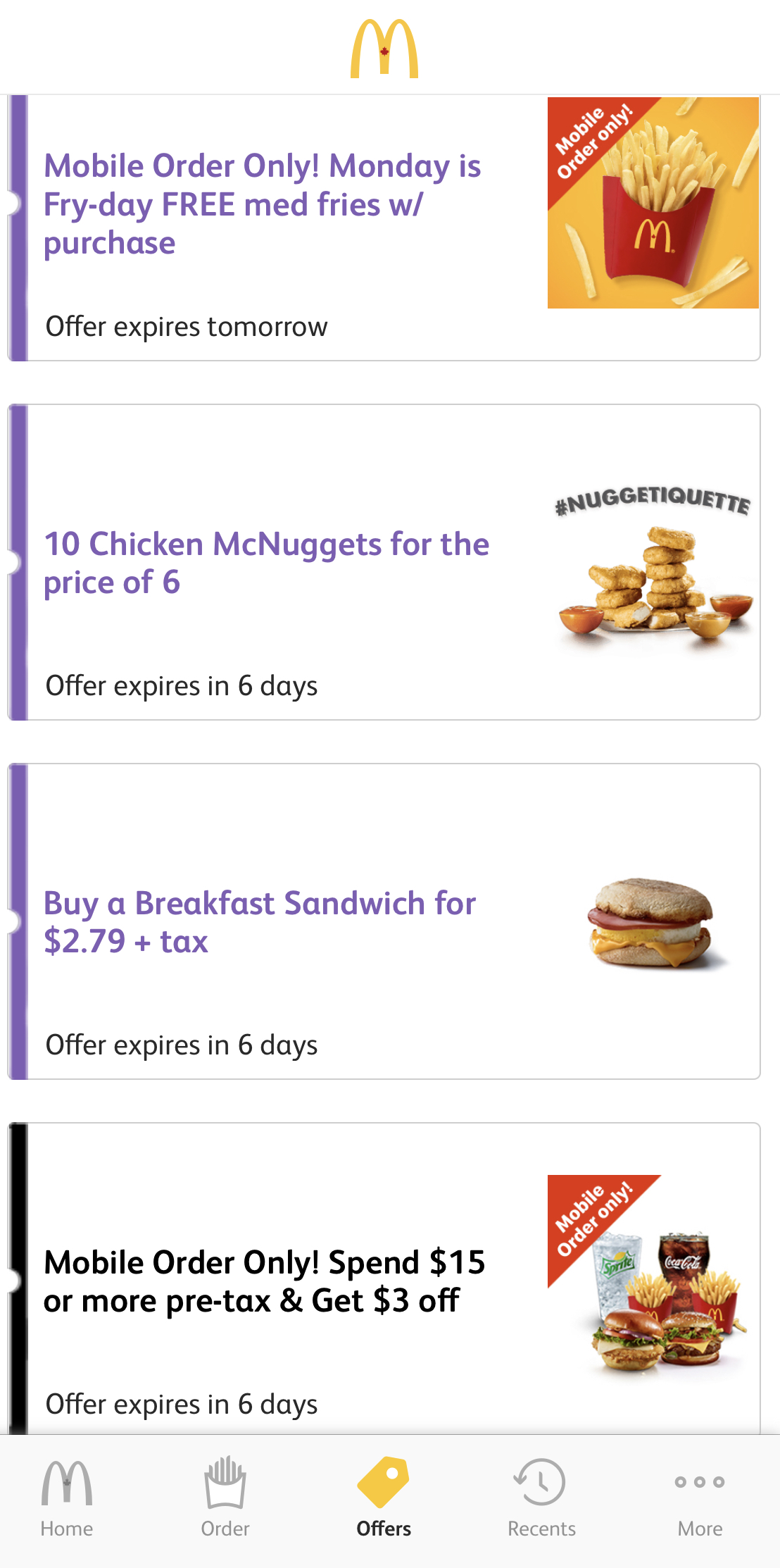 McDonald’s：免費薯條