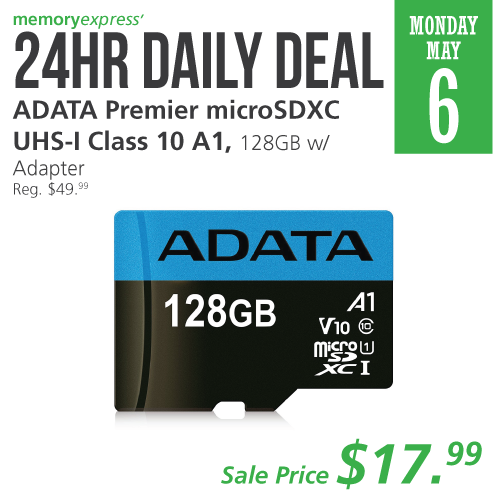 Memory Express：ADATA 128GB MicroSDXC UHS-1只賣$17.99
