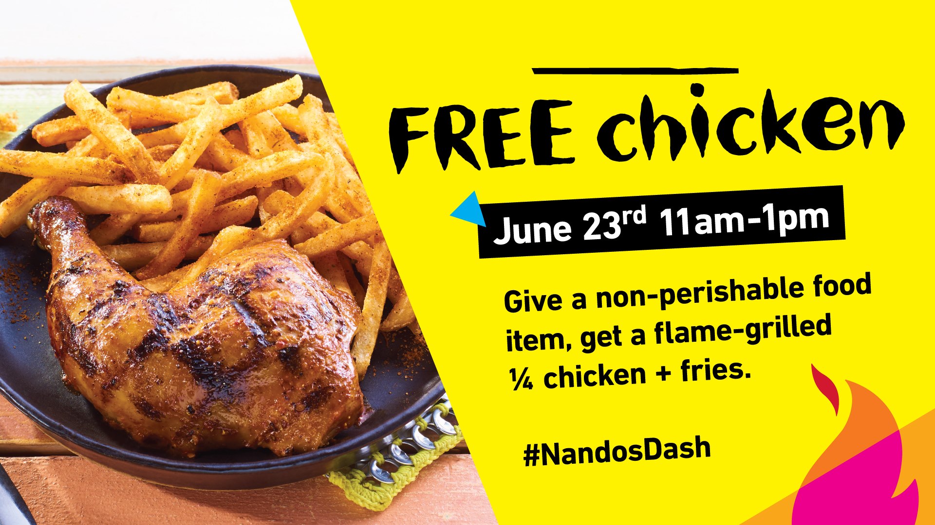 Nando’s：捐贈不易腐壞變質食物可享免費1/4雞