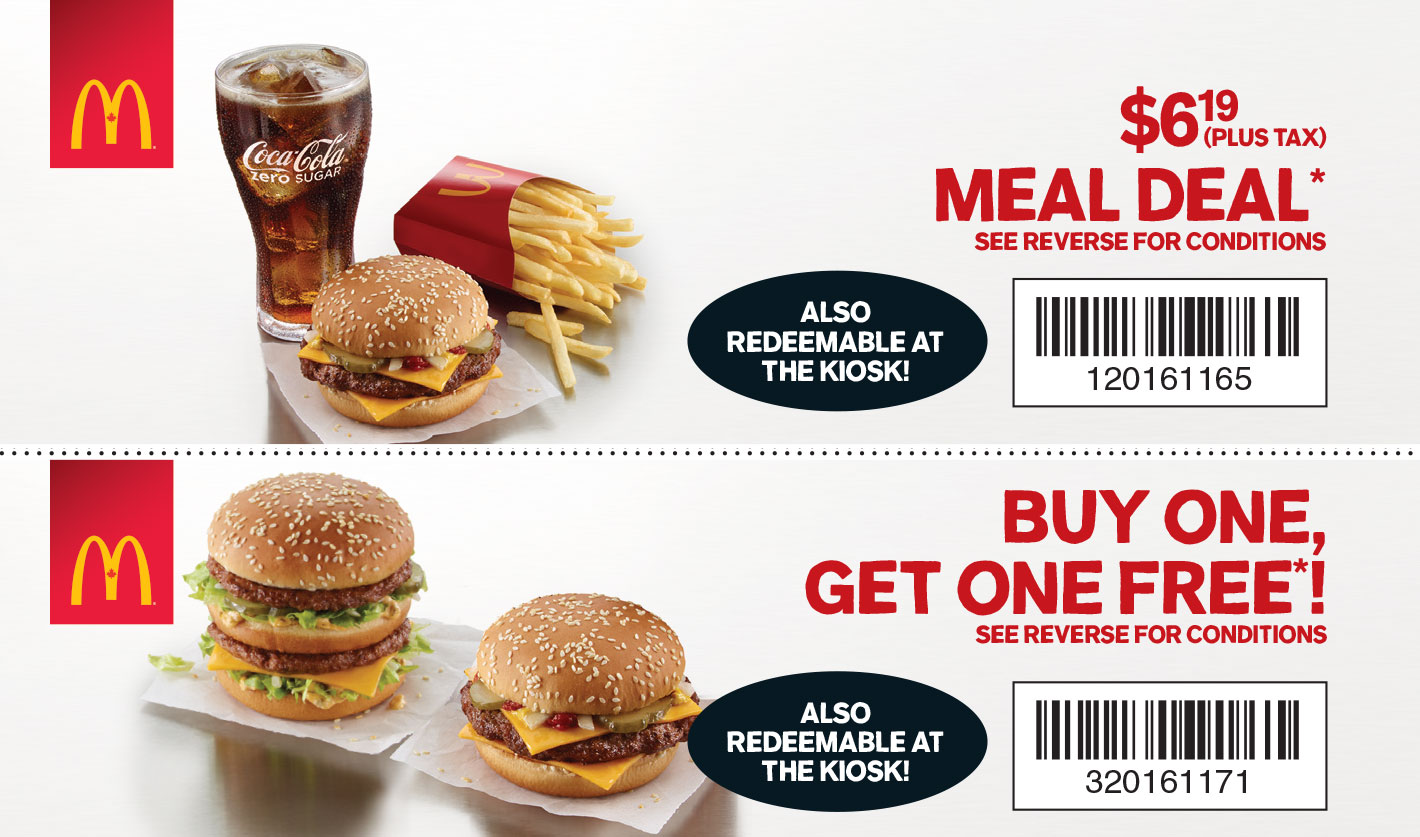 McDonald’s：买一个包类，第二个包类免费