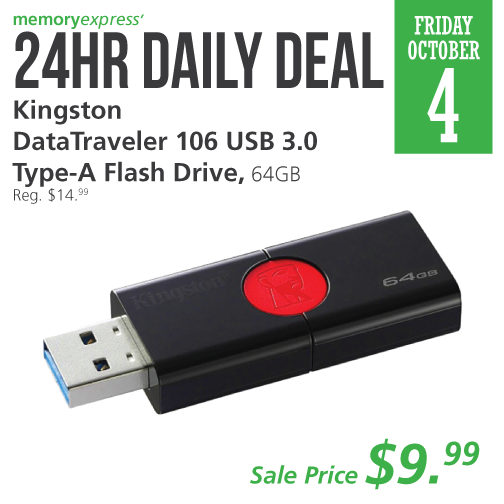 Memory Express：Kingston 64GB USB Flash Drive只卖$9.99