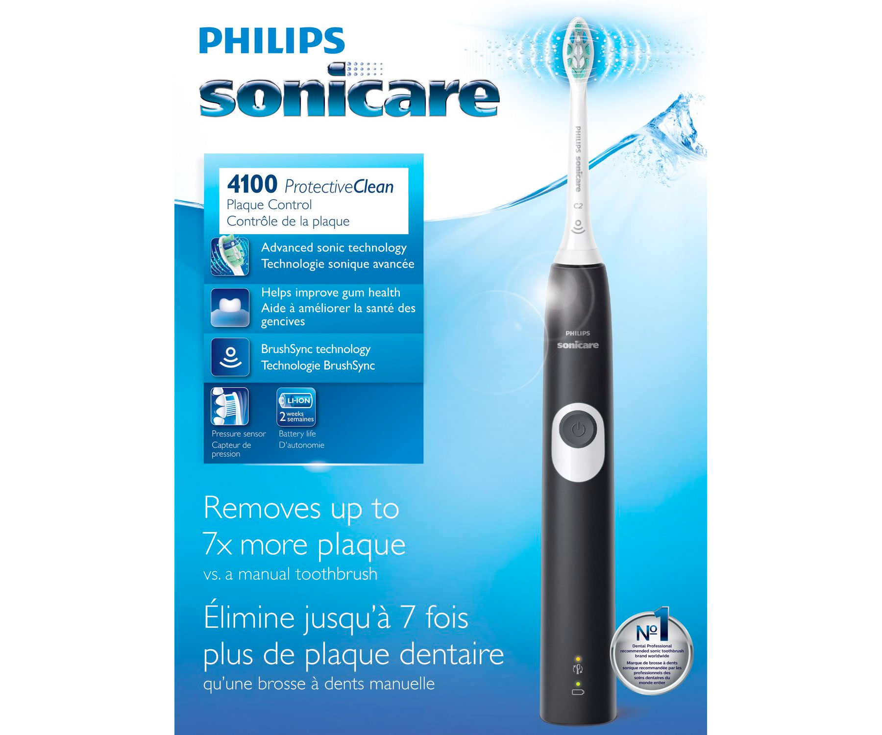 Walmart.ca：Philips Sonicare 4100电动牙刷只卖$49.96