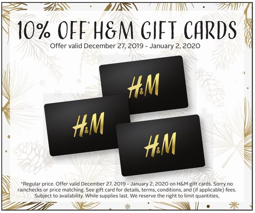 Rexall：購買H&M禮券(Gift Card)，即可獲九折優惠