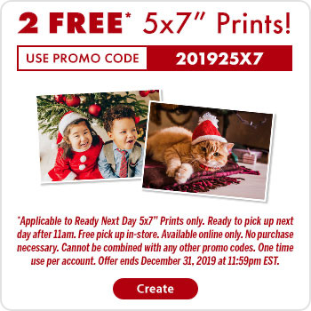 Walmart：免費兩張5×7 相片沖晒