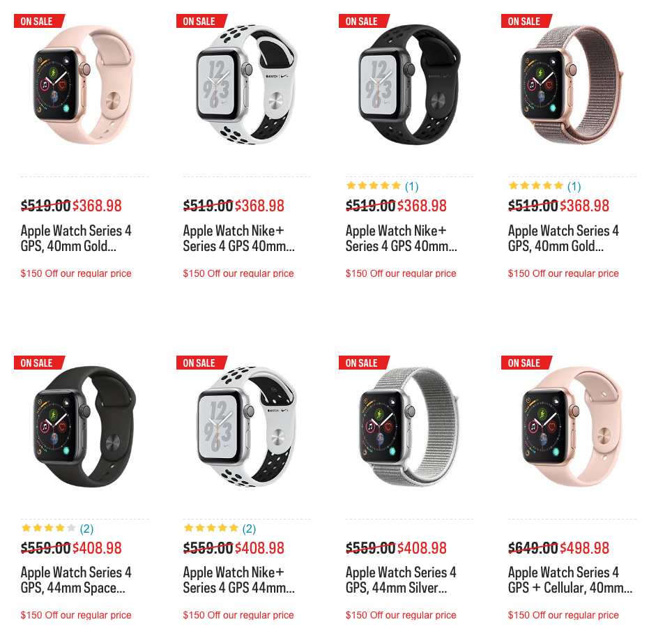 Sport Chek：Apple Watch (Series 4) $150折扣优惠
