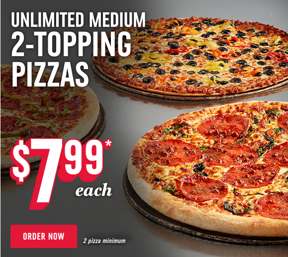 Domino’s Pizza：兩款配料Pizza(中裝)只賣$7.99
