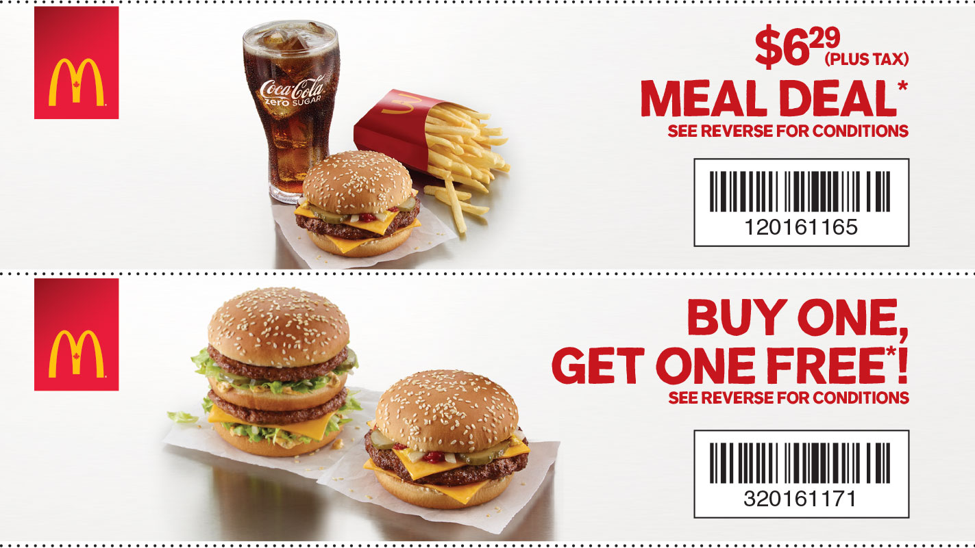 McDonald’s：买一个包类，第二个包类免费