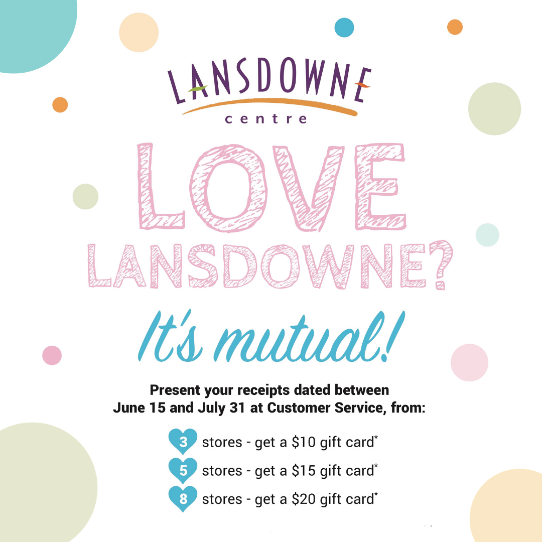 Lansdowne Centre：購物滿$20最高可獲$20 Gift Card