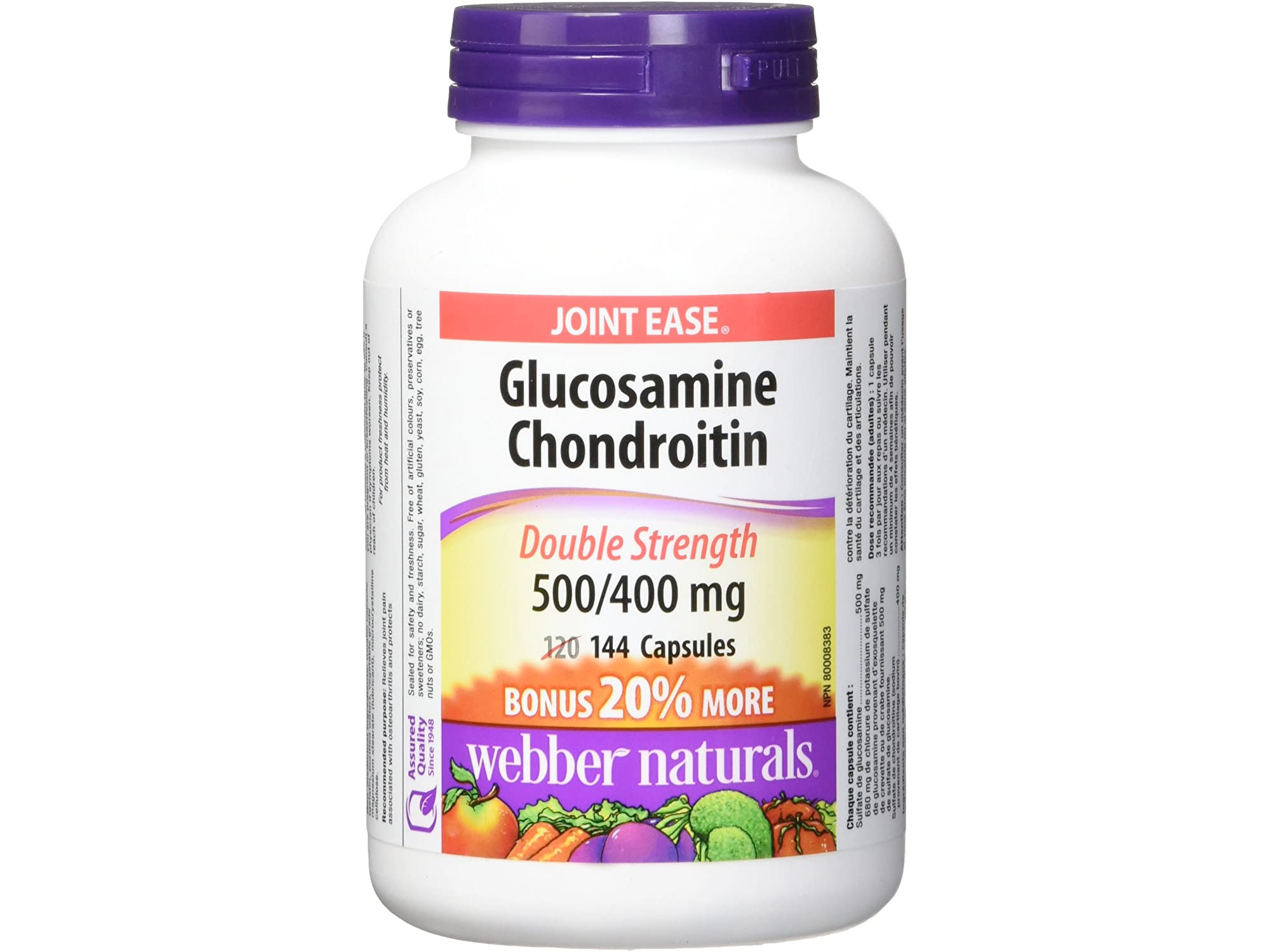 Amazon：Webber Naturals Glucosamine Chondroitin Sulfate Extra Strength Capsules 900mg(144粒)只賣$13.34
