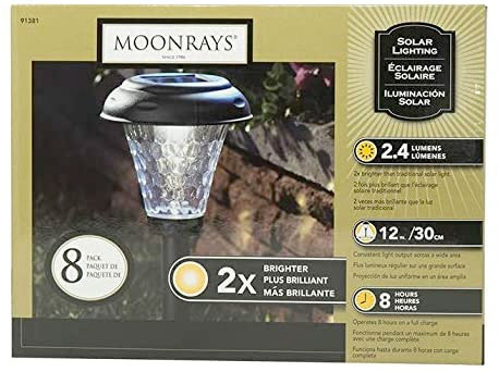 Amazon：Moonrays 91381 Payton Solar-Powered Plastic LED Path Light (8-Pack)只賣$30.80