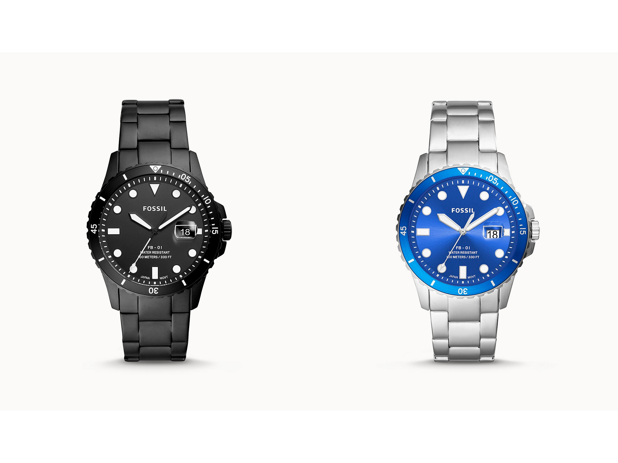 Fossil官网：男装钢带手表只卖$39.60