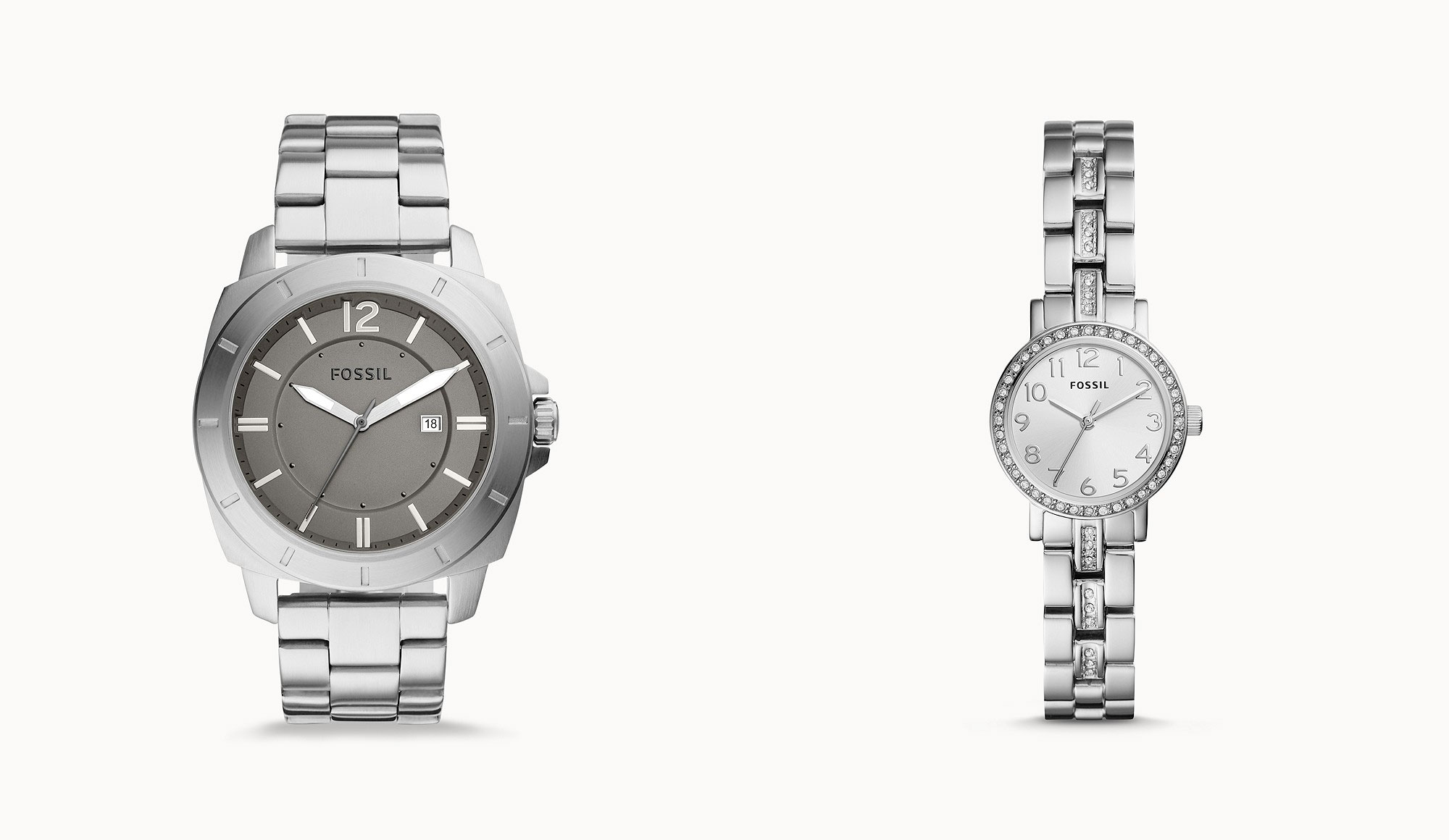 Fossil官網：男女裝鋼帶手錶只賣$32.40