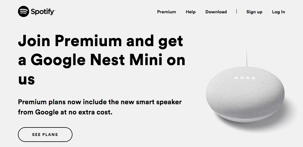 Spotify Premium用户：免费Google Nest Mini