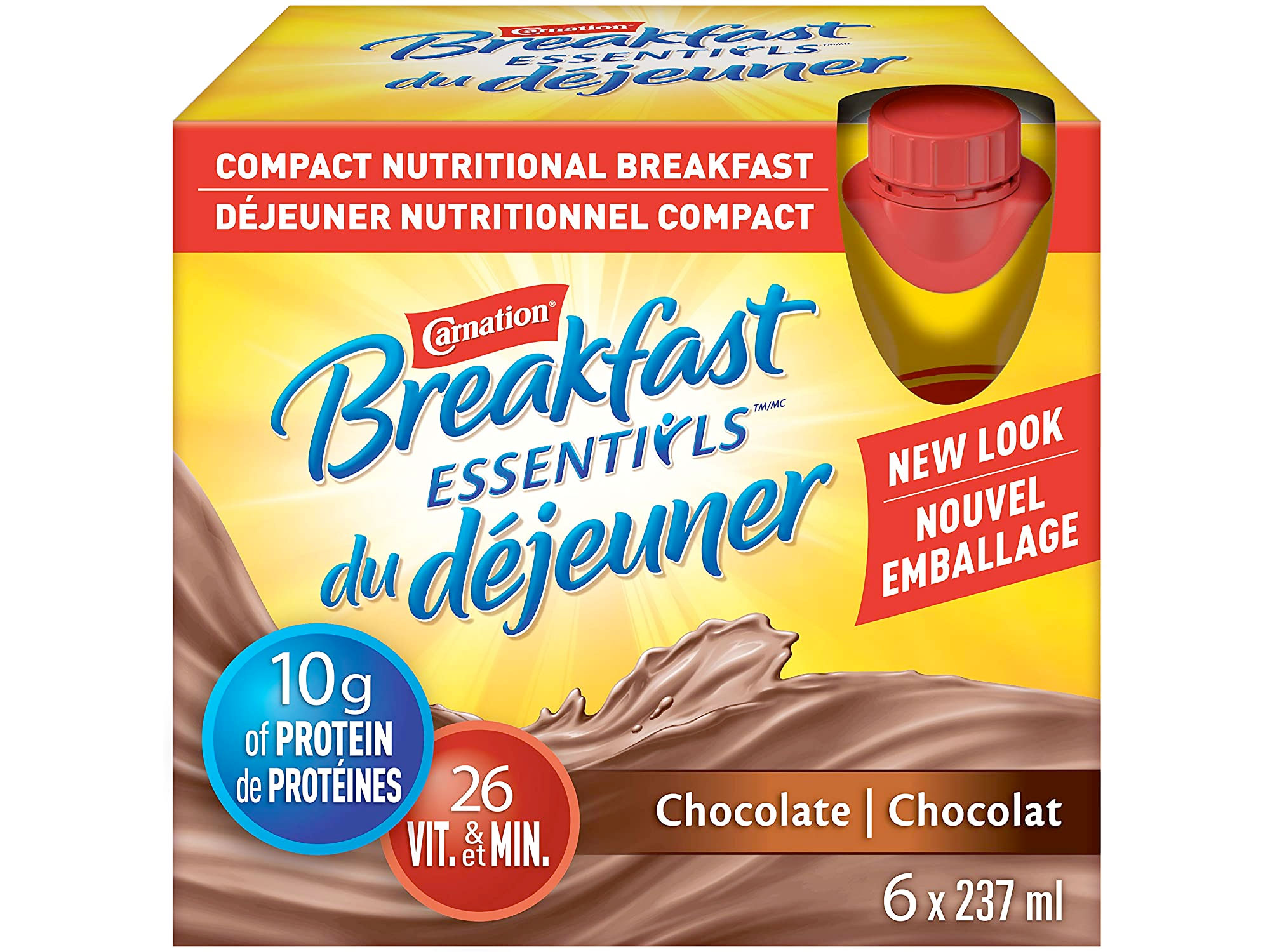 Amazon：Carnation Breakfast Essentials Chocolate Nutritional Drink(6瓶)只賣$4.97
