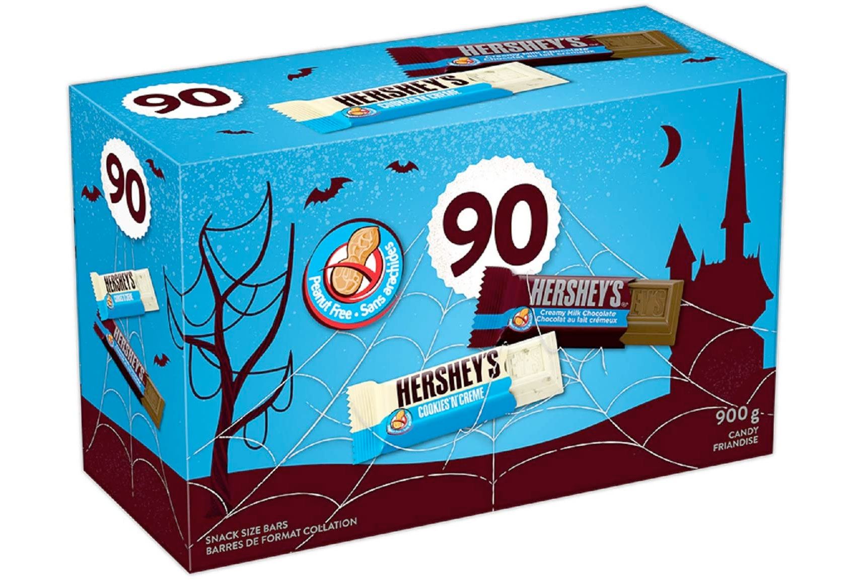 Amazon：HERSHEY’S Assorted Chocolate Candy Assortment (Milk Chocolate Bars, Cookies ‘N’ Crème Bars) (90 counts)只賣$8.47