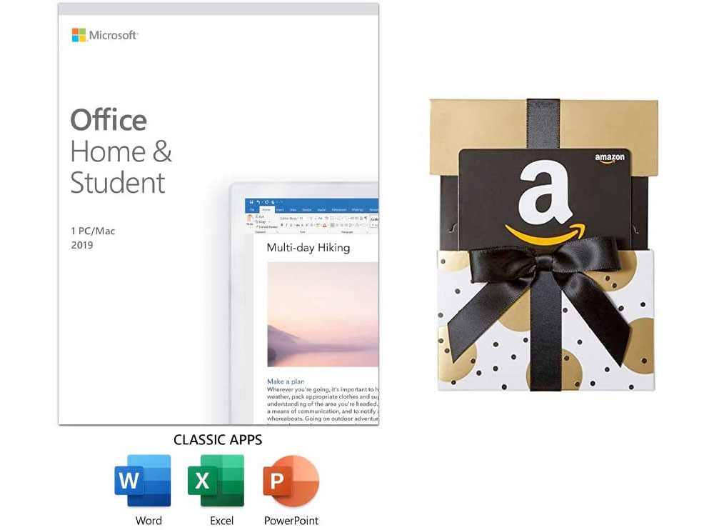 Amazon：Microsoft Office Home & Student + $20 Amazon Gift Card只賣$139.95
