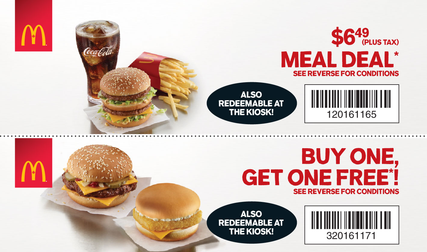 McDonald’s：买一个包类，第二个包类免费
