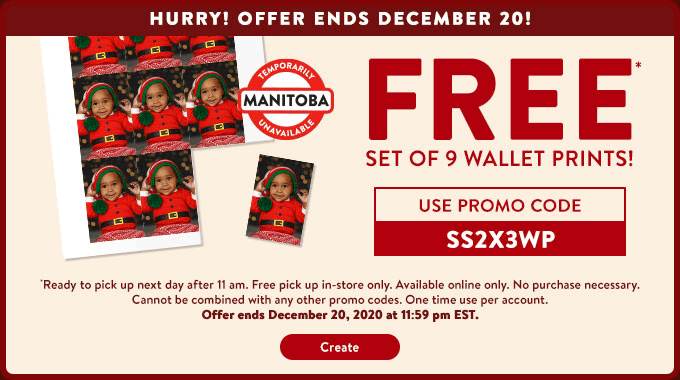 Walmart：免費九張Wallet Size相片沖晒