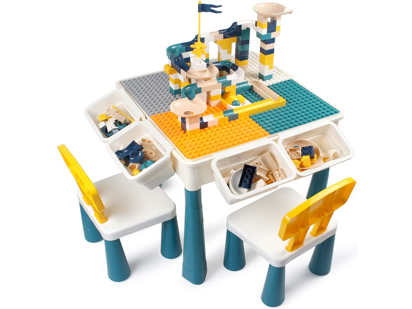 Amazon:KIDCHEER 7-in-1 Kids Multi Activity Table & 2 Chairs Set只卖$64.89