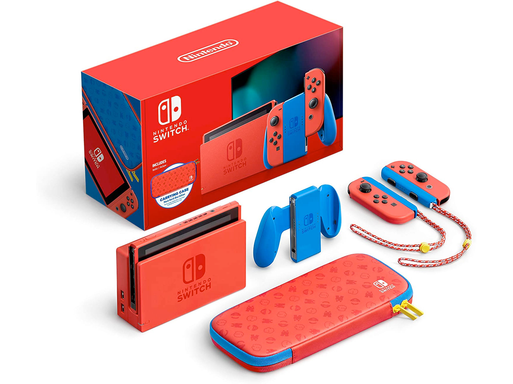 Amazon:Nintendo Switch with Mario Red & Blue Edition + Mario Edition Carrying Case只賣$399.99
