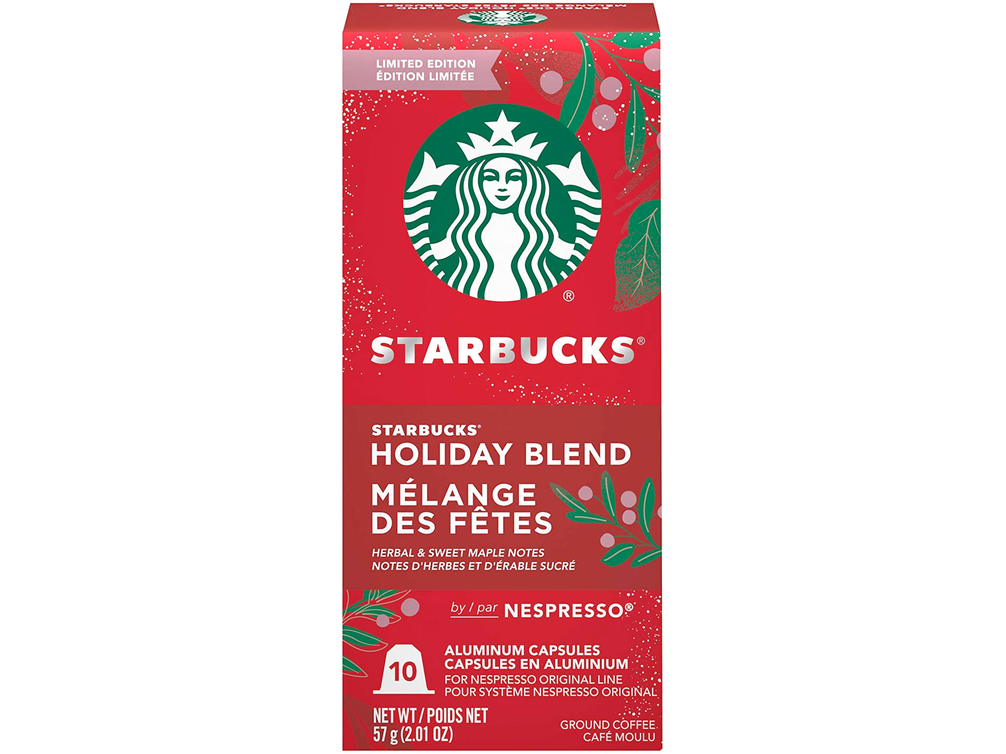 Amazon：Starbucks by Nespresso Holiday Blend Roast Coffee Pods(50 Counts)只賣$30