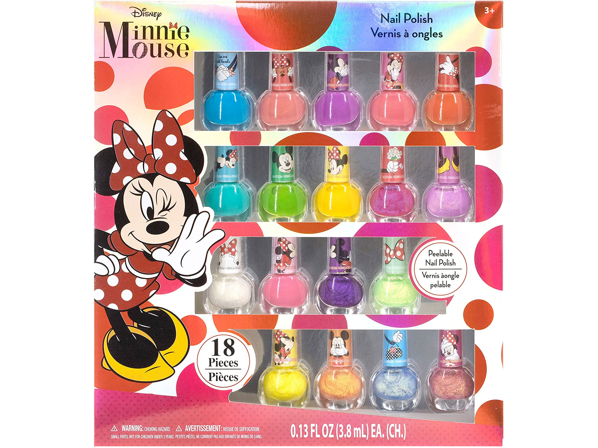 Amazon:Disney Minnie Mouse Peel-Off Nail Polish 18 Colours只賣$14.44