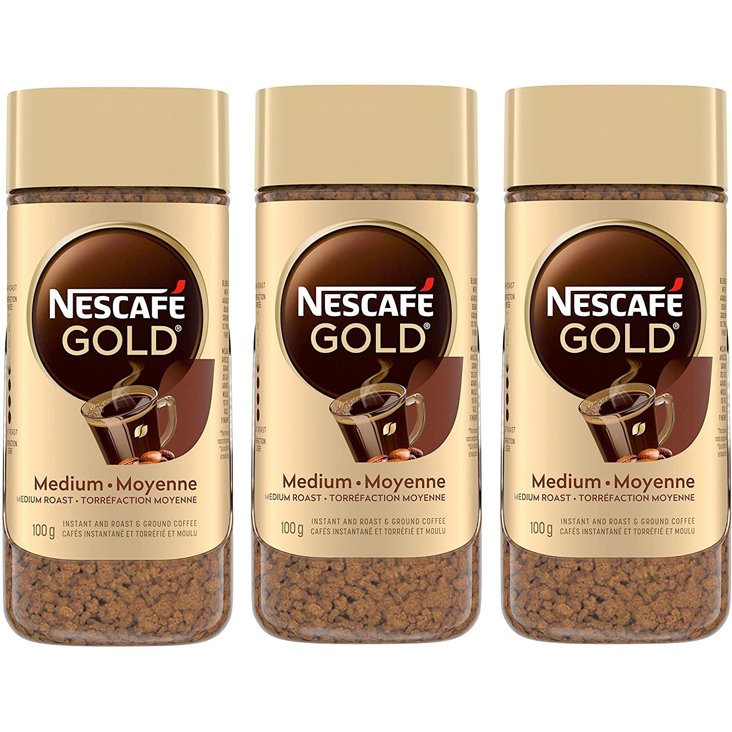 Amazon：NESCAFÉ Gold Instant and Roast & Ground Coffee 100g (3 Count)只卖$17.91