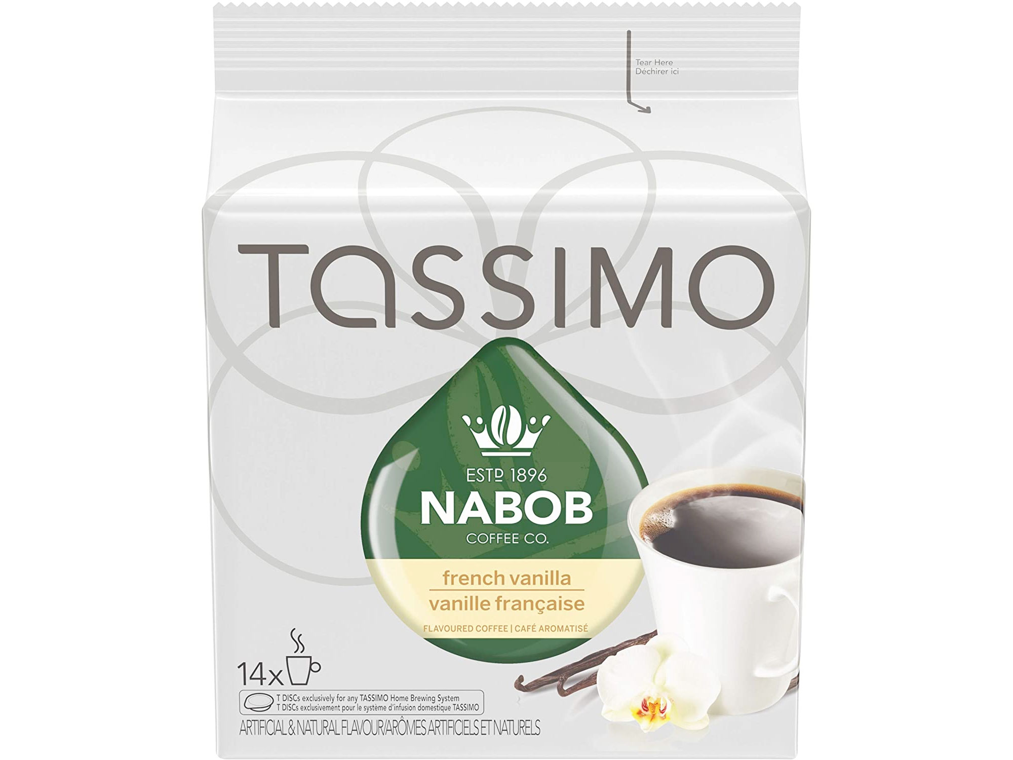 Amazon：Tassimo Nabob Coffee French Vanilla(14 T-Discs)只賣$4.98