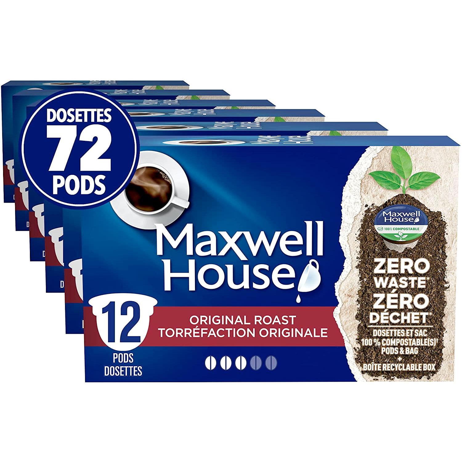 Amazon：Maxwell House Original Roast Coffee (72 Pods)只賣$23.88