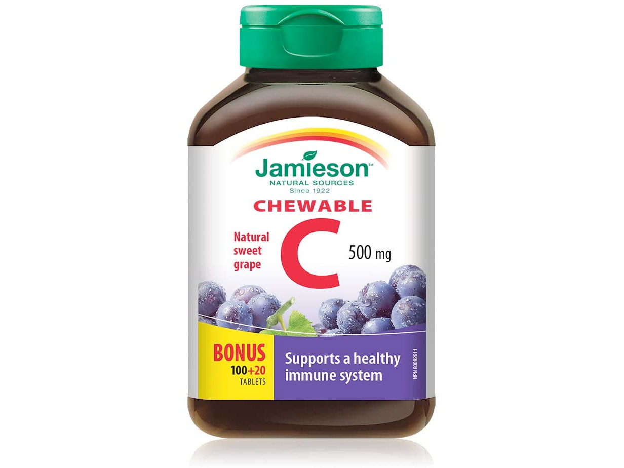 Amazon： Jamieson Chewable Vitamin C 500 mg (120 count)只卖$3.99