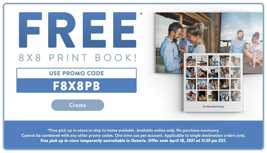 Walmart：免費自制相簿(8×8)