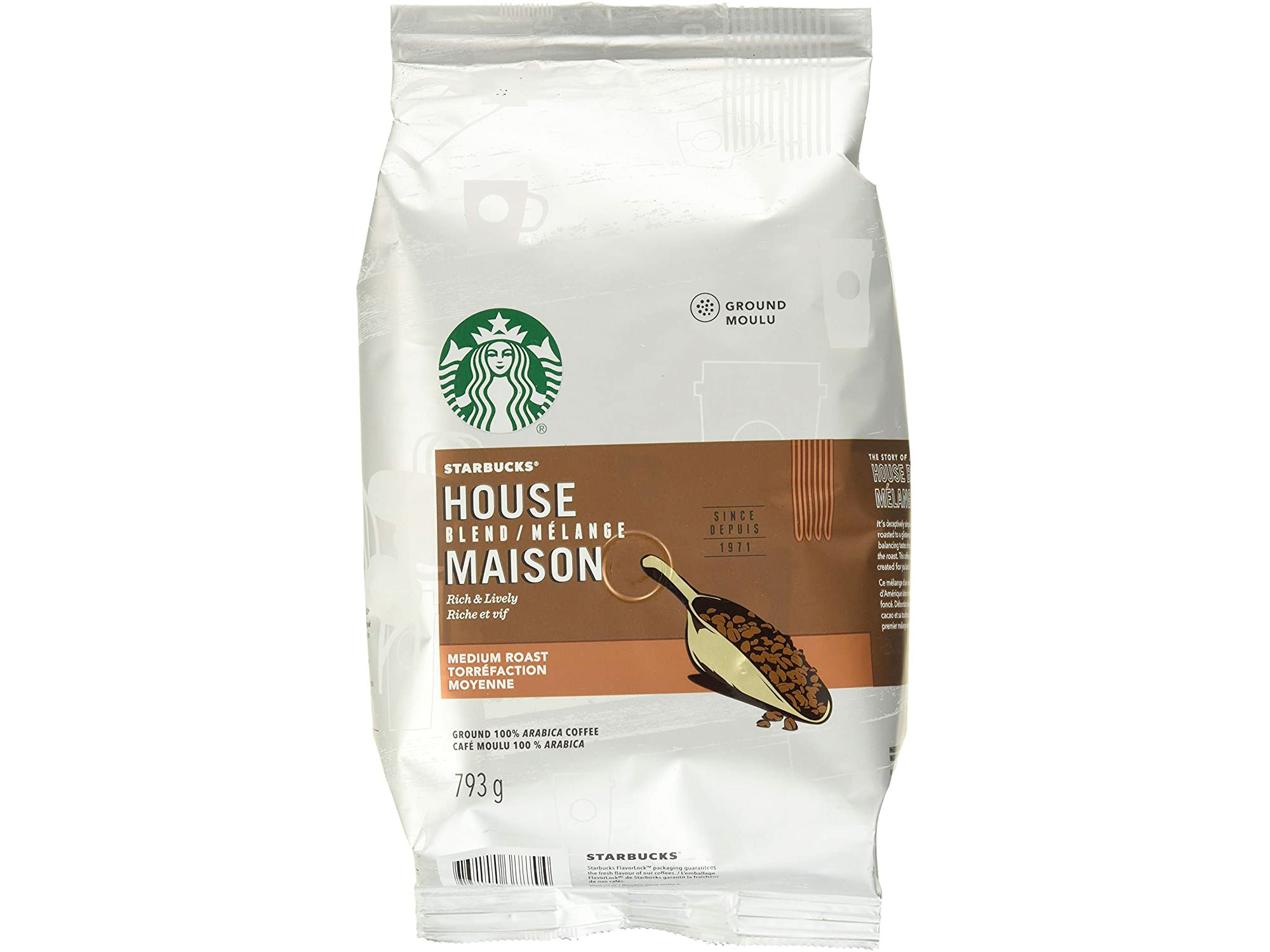 Amazon：Starbucks Ground Coffee House Blend(793g)只卖$13.99