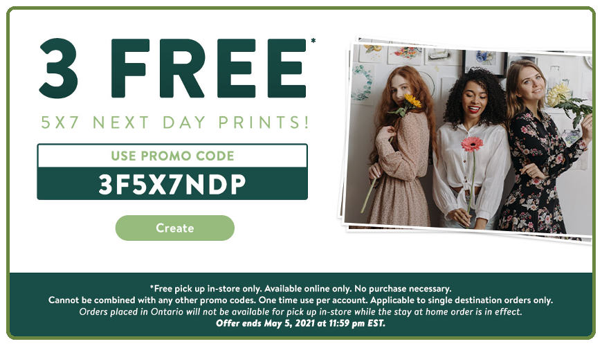 Walmart：免費三張5×7 相片沖晒