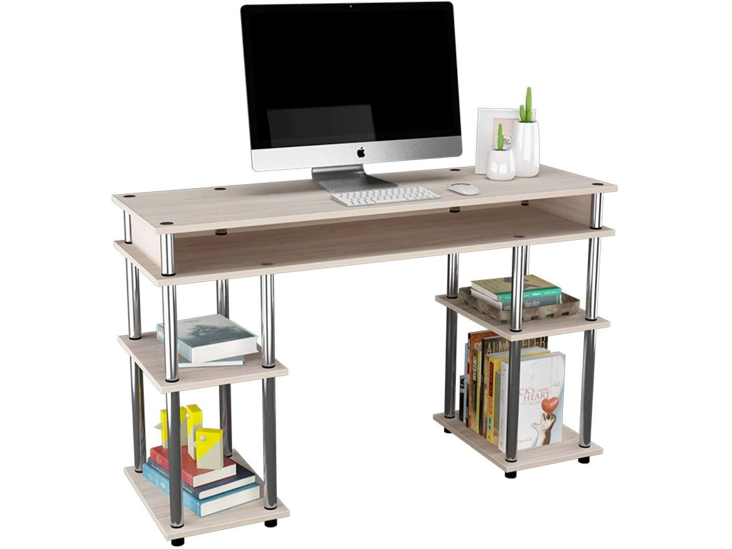 Amazon：Computer Desk with Shelf只卖$59